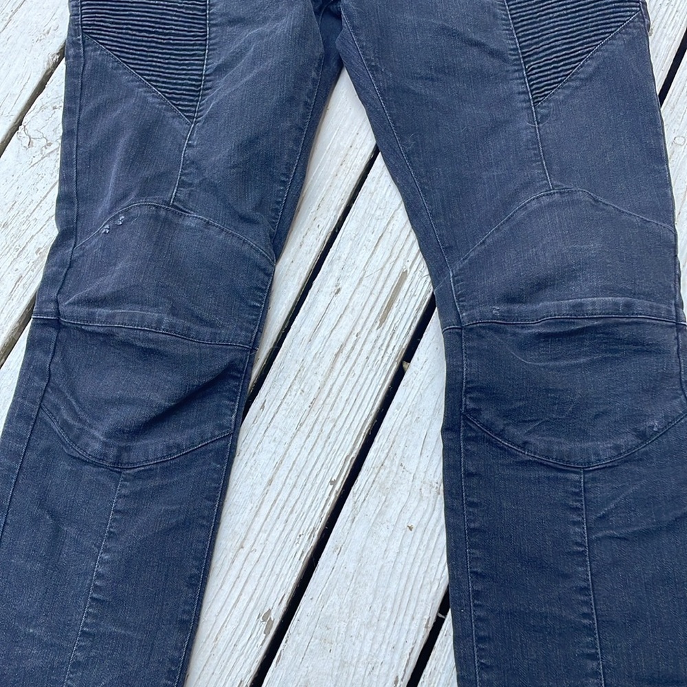 Pierre Balmain Biker Moto Black Skinny Jeans - Picture 5 of 15
